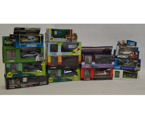 A good collection of TV related Corgi diecast models. Boxes marked and some damaged from storage. (13)