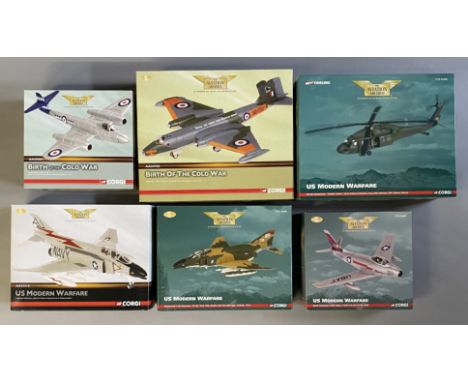 6 Corgi Aviation Archive model aircraft: AA35001, AA34703, AA35901, AA33212, AA33218, AA35802. All boxed.