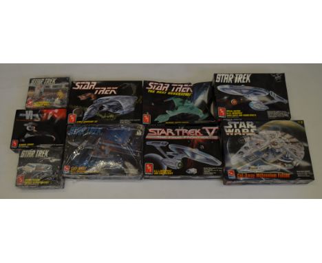 21x AMT Sci-Fi related model kits including Star Trek, Star wars and Space:1999.&nbsp;(Contents not checked for completeness)