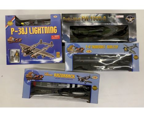 4x 1:18 scale Airplane models including Ultimate Soldier Xtreme Detail and Corgi Classic Warbirds, all boxed.