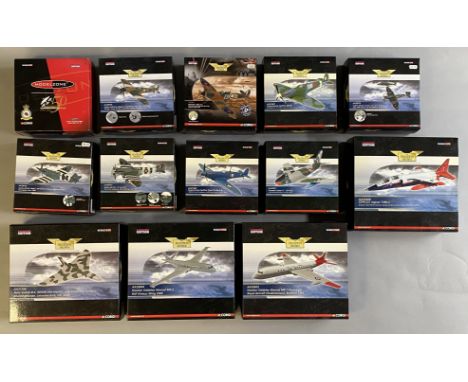 13 Corgi Aviation Archive model aircraft: AA32015, AA38705, AA39201, AA31927, AA38703, AA38702, AA38701, AA31928, AA35813, AA