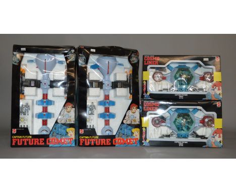 4x Vintage Mattel Captain Future vehicles, all boxed.