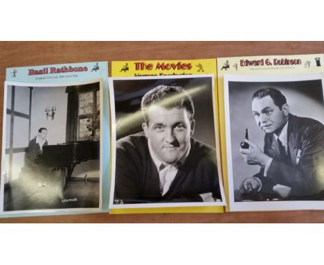 CINEMA, actors, original portrait stills, inc. Basil Rathbone (two different), Jason Robarts, James Robertson-Justice, Edward