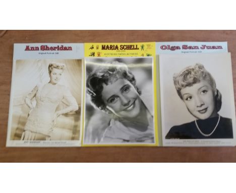 CINEMA, actresses, original portrait stills, inc. Olga San Juan, Maria Schell, Ann Sheridan, Anne Shirley, Dinah Shore, Sylvi