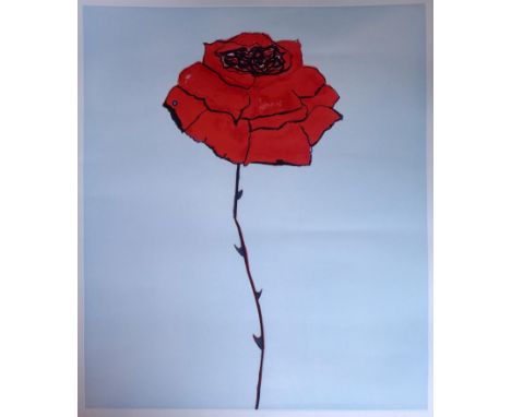 Jo Self, British b.1956, 'Vermilion Rose', limited edition print signed and numbered 23/35 in pencil, 70 x 56cm 