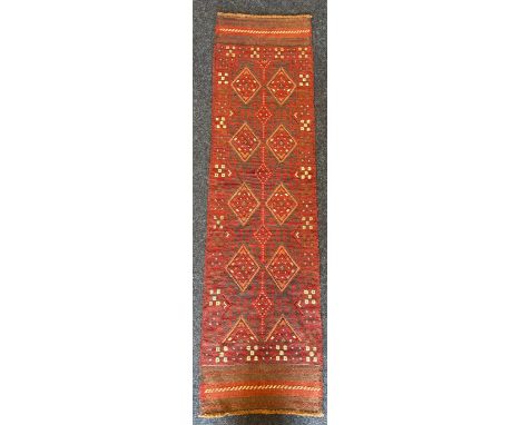 Hand Knotted Meshwani Runner Rug. 230x62cm. 