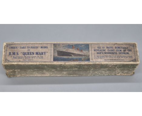 Chad Valley card layered "Take To Pieces" RMS Queen Mary with box.