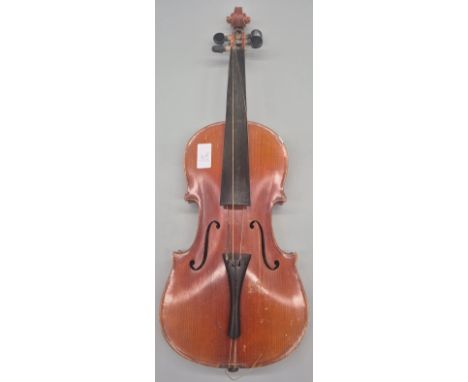Antique Violin with label to inside- copy of Antonius Stradivarius. 