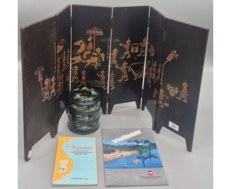 A selection of oriental collectables &amp; Russian guide book &amp; map. 
