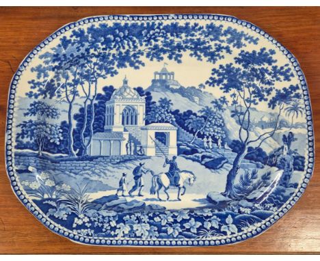 19th century Blue and white platter produced by Rogers. 