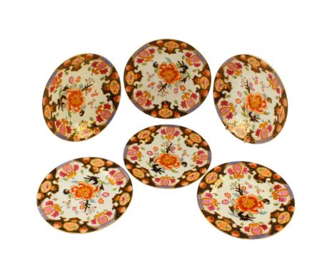 Victorian William Brownfield Imari plates / shallow dishes, impressed marks, 24.5 cm and 23 cm