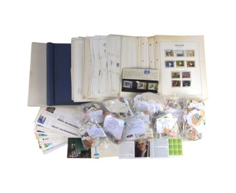 Two stamp albums and further philatelic material including unmounted stamps, first day covers and a small number of un-franke
