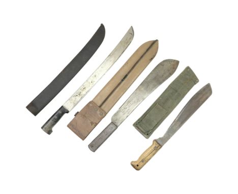 Two British military Martindale machetes together with another machete