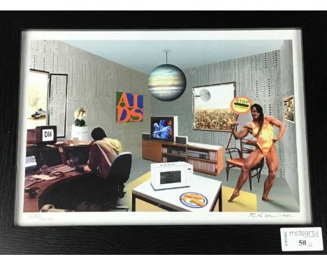 SIGNED PRINT AFTER RICHARD HAMILTON,no. 3653/5000, produced for the BBC programme QED, 25.5cm x 34.3cm overall, along with a 