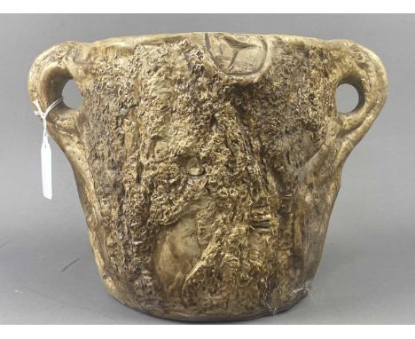 HILLSTONIA POTTERY PLANTER,along with a Chinese green glazed vase and a further earthernware vessel (3)Condition report: The 
