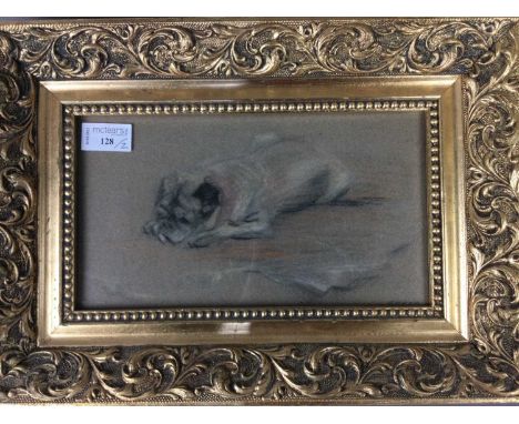 CONTINENTAL SCHOOL,PORTRAIT OF A PUG, pastel on paper, signed 'Grieb', framed and under glass,27.5cm x 39cm, along with anoth