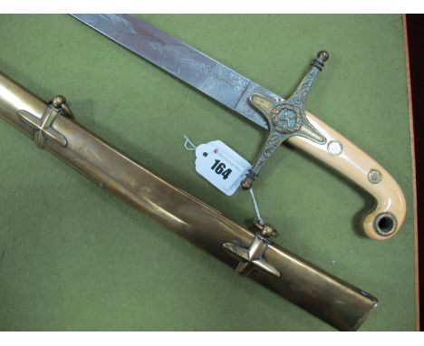 English 1831 Pattern General Officers Sword by Wilkinson of Sheffield, very good etched blade, standard grip, in correct bras