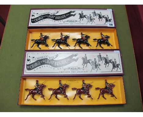Two Sets of W. Britain Model Figures, The Crimean War, The Charge of the Light Brigade 1854, #3109 The 8th Hussars, #3110 The