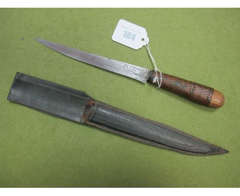 Early XX Century North African Arab Dagger, in leather scabbard. 