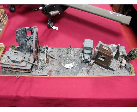 A Highly Detailed and Very Well Built Second World War Diorama, depicting German and Russian tanks and Russian army truck amo