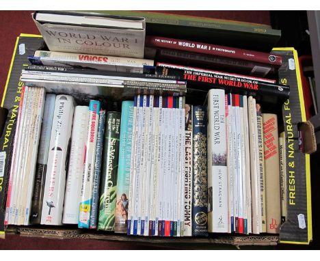 A Collection of Books Mainly on WW I, including "World War I In Colour" by Charles Messenger, "The History of World War I In 