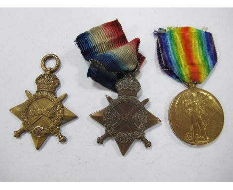 George V WWI Three Medals, consisting of 14/15 Star, to: 18049 Private H. Brayford East Yorkshire Regiment, 14/ 18 Star to J2