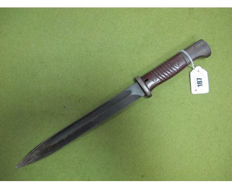Third Reich K98 Bayonet, plastic grips, parketised blade, no scabbard, good condition. 