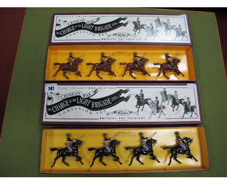 Two Sets of W. Britain Model Figures, The Crimean War, The Charge of the Light Brigade 1854, #3111 The 4th Light Dragoons, #8