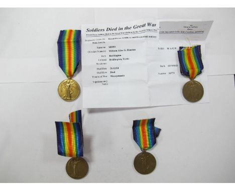 George V WWI Four Victory Medals, to: 257909 Pioneer D. Williams Royal Engineers, 54-234471 Private A. Routley Army Service C