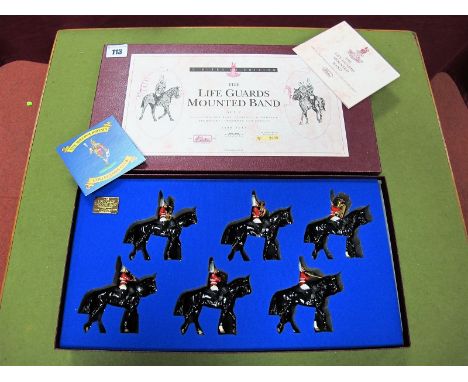 A Set of W. Britain Model Figures; The Lifeguards Mounted Band (set 2), No.2358 of 2500 sets, as new boxed. 