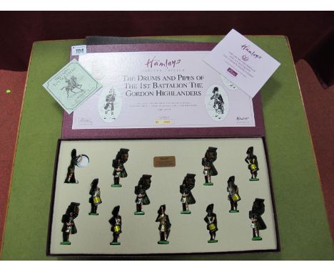 A Set of W. Britain Model Figures; No.0693 The Drums and Pipes of The 1st Battalion, The Gordon Highlanders. As new. Boxed. 