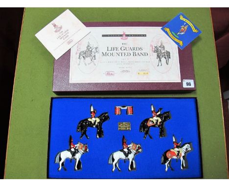 A Set of W. Britiain Model Figures, No.2310 The Lifeguards Mounted Band, as new boxed. 