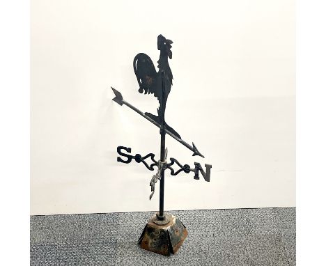 A handmade metal weather vane, H. 65cm.