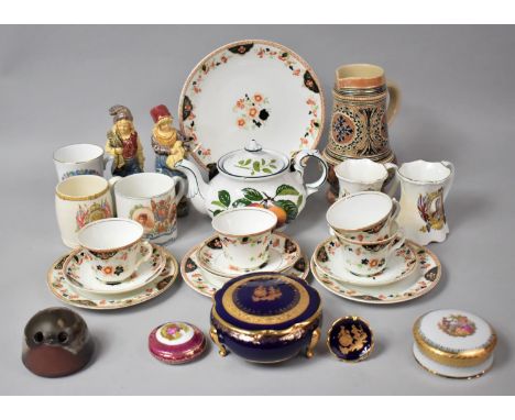 A Collection of Various English and Continental Ceramics to comprise Pair of Glazed Terracotta Figures, Jug, Coronation Mugs,