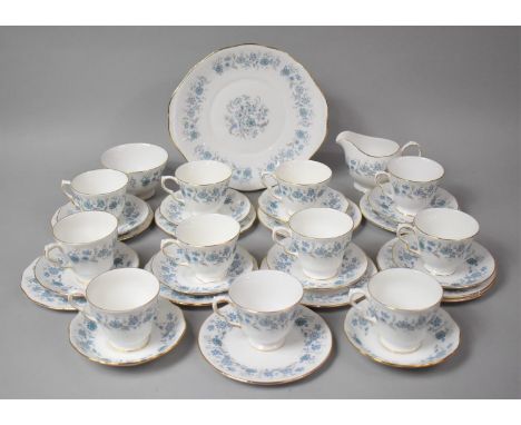 A Colclough Braganza Pattern Tea Set to comprise Eleven Cups, Sugar, Milk, Ten Saucers and Side Plates and a Cake Plate. 