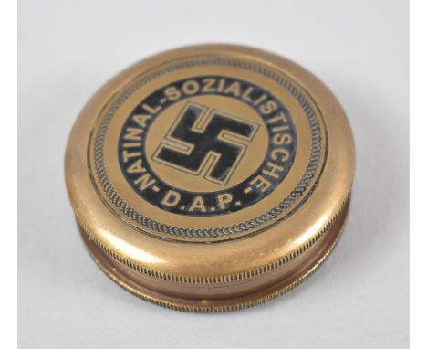 A Reproduction Circular Brass Compass Inscribed for Deutsche Reichsbahn, 5.5cm Diameter 