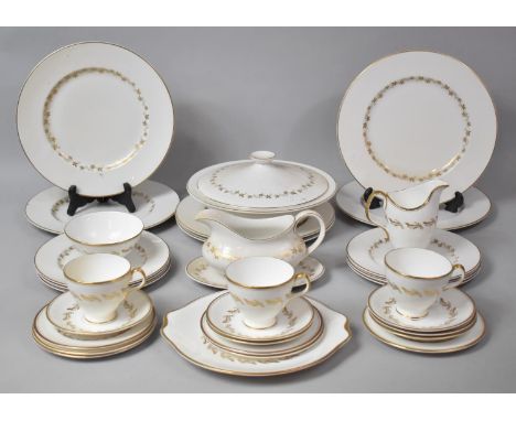 A Part Royal Albert Symphony Pattern Tea Set to comprise Cake Plate, Three Cups, Sugar Bowl, Milk, Six Saucers and Side Plate