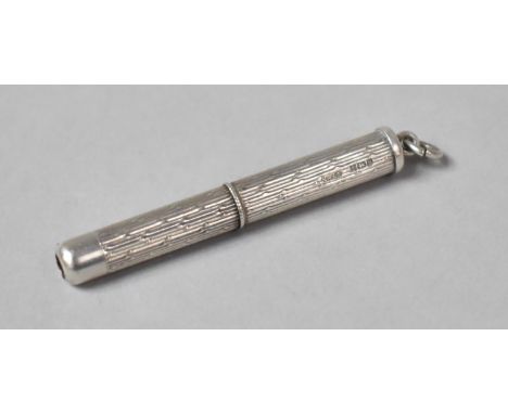 A Silver Toothpick with Engine Turned Case, Birmingham 1976 