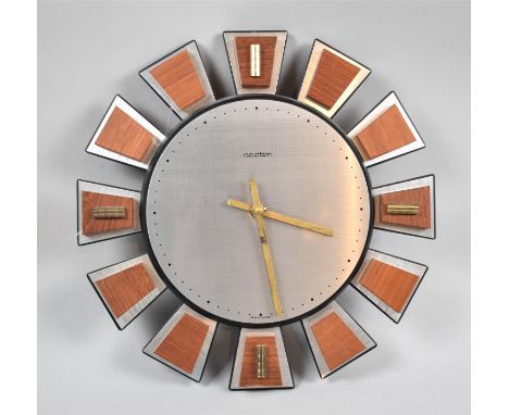 A 1970's Acctim Sunburst Clock with Battery Movement, 29cm Diameter 