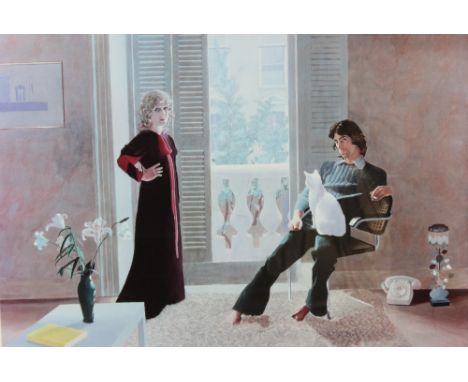 After David Hockney (b.1937), 'Mr and Mrs Clark and Percy', Print on paper, Special edition marked 'A gift to the school from