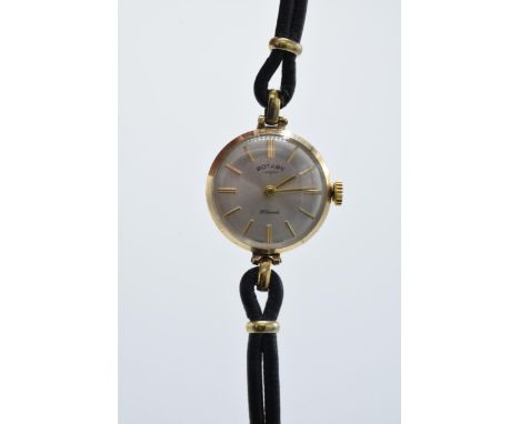 9ct gold cased ladies Rotary wristwatch, 20mm, sold as spares.  