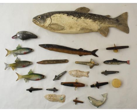A good selection of vintage fishing lures includes Hardy and some nice scratch built examples.  