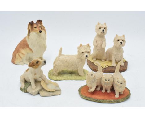 Border Fine Arts to include a pair of Westies, Sheltie, a trio of cats, a Westie and Patch JH22 (5).  In good condition with 