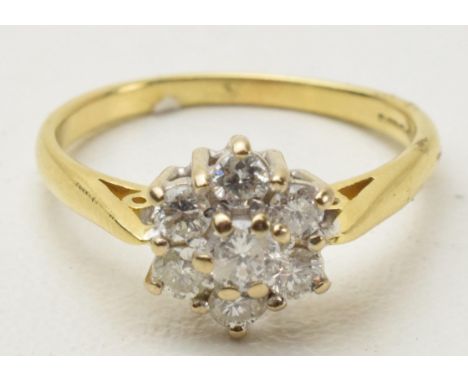 18ct gold diamond ring, 3.1 grams, size O, with approx. 0.4 of diamond.  