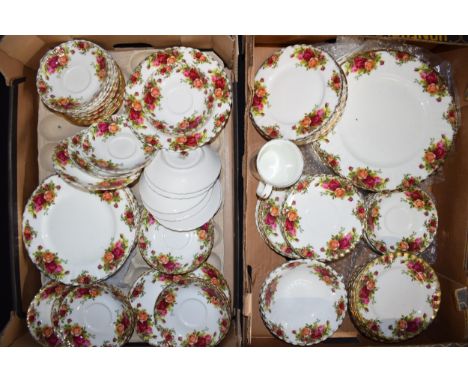 Royal Albert to include dinner plates, side plates, saucers and others (60+ pieces).  Mostly in good condition with some surf
