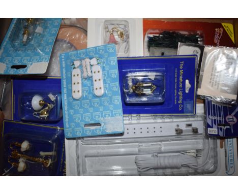A collection of dolls house lights and lighting accessories, mostly as new.  