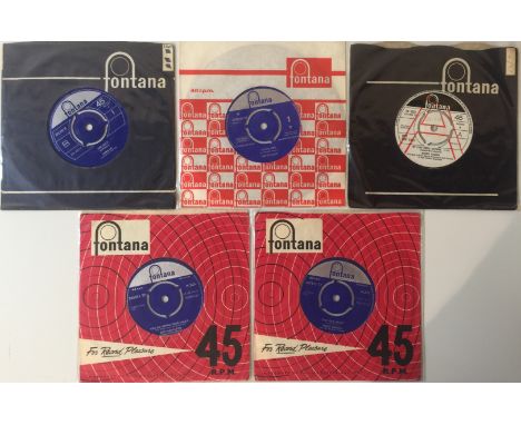 FONTANA - SOUL 7". Lovely selection of 5 x early Fontana rarities. Titles are Jackie Lee - The Duck (272 251 TF - archive con