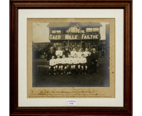 this historic photograph on mount inscribed in pen Scottish team v. Ireland. Celtic Park Glasgow - 13 March 1920. Scotland wo
