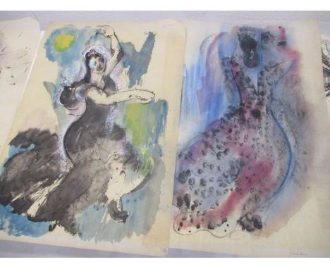 A large selection of unframed art, signed Midlane (Brian Midlane - Twentieth Century) including life drawings, street scenes,
