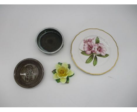 A Spode fine bone china plate, along with various studio pottery etc.